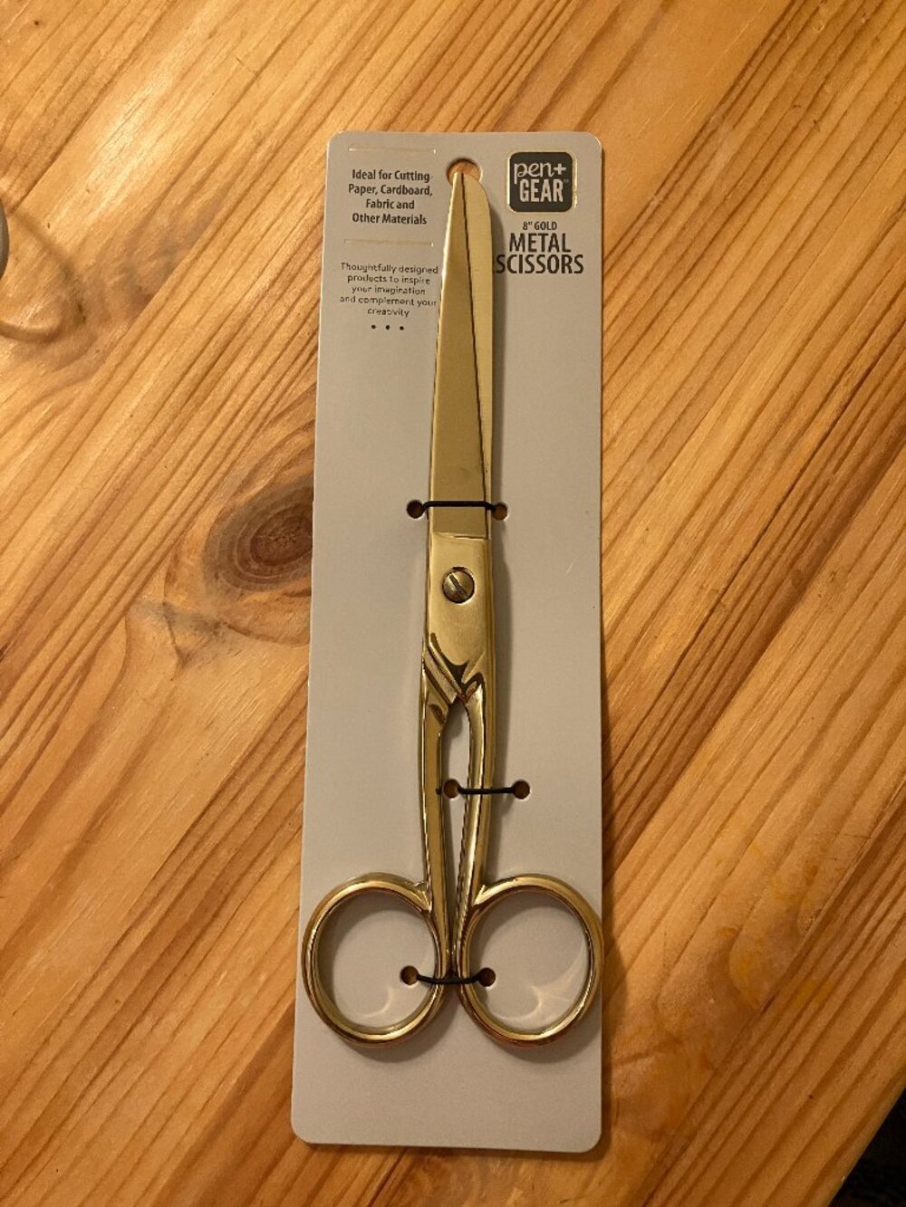 Gold metal Scissors Pen+Gear 8-inch made from 100% steel, new with tag